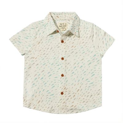 Tiller Printed Jersey Shirt - Natural/Aqua Fish
