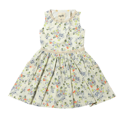 Nina Dress-Blue Meadow Flowers