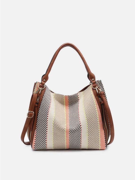 Connar Monogrammable Striped Tote-Multi