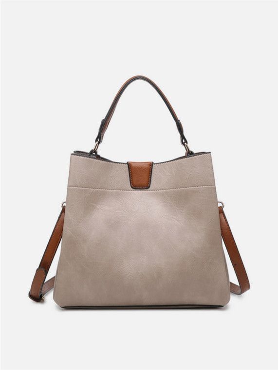 Tati Monogrammable Satchel w/ Shoulder Strap-Warm Grey