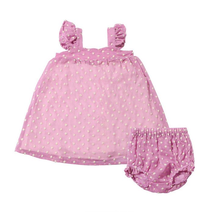 Georgie Dress-Berry Mesh Dot