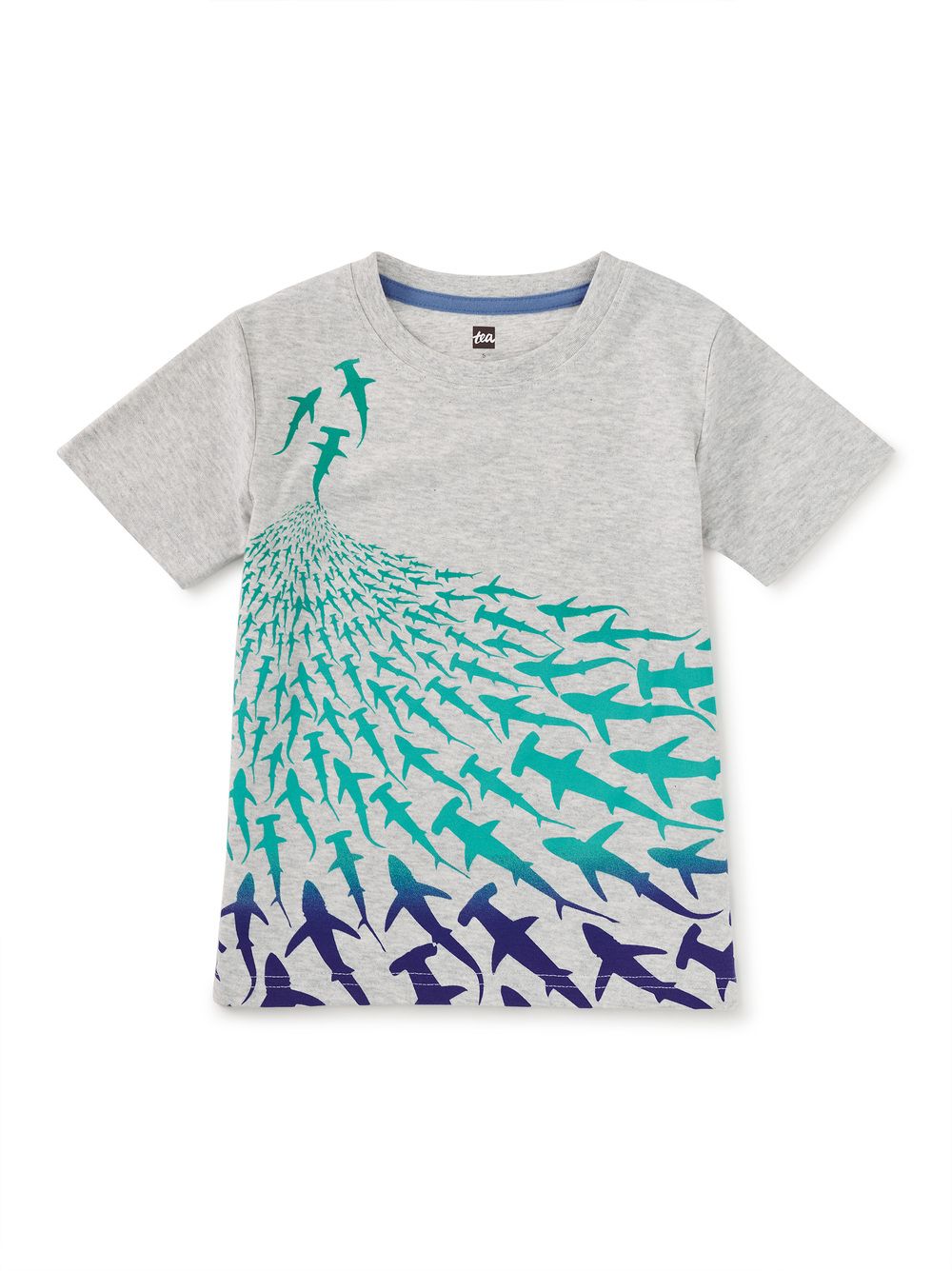 Shiver of Sharks Graphic Tee Light Grey Heather, Size: 2T