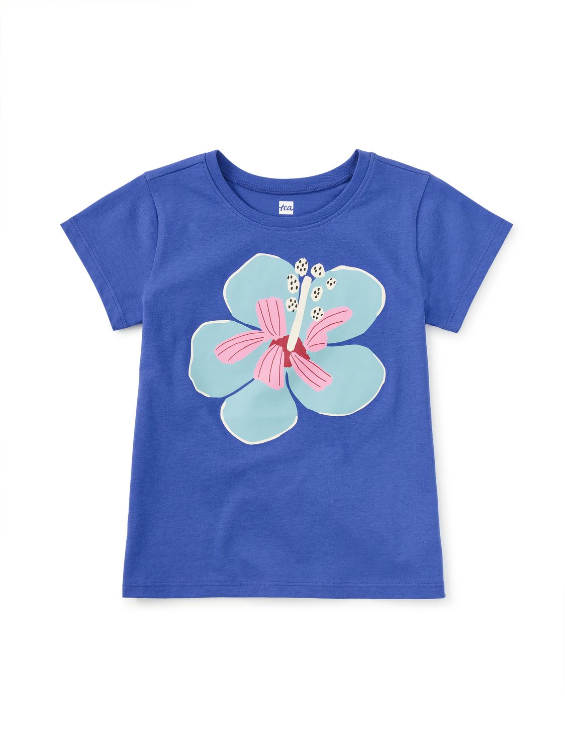 Bold Hibiscus  Graphic Tee Blue