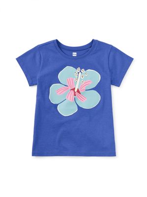 Bold Hibiscus  Graphic Tee Blue
