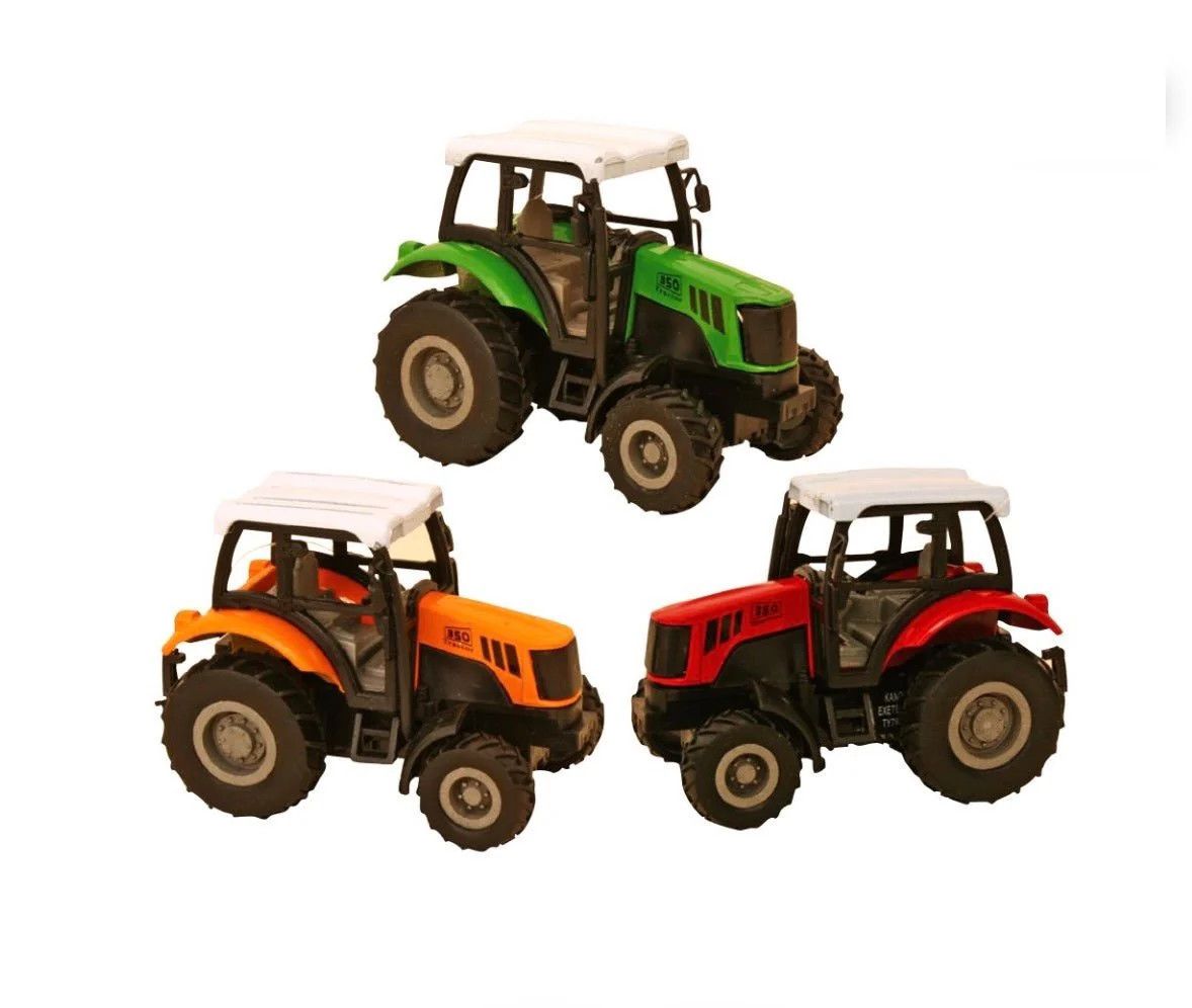 Diecast Tractor Pullback Red, Yellow or Green