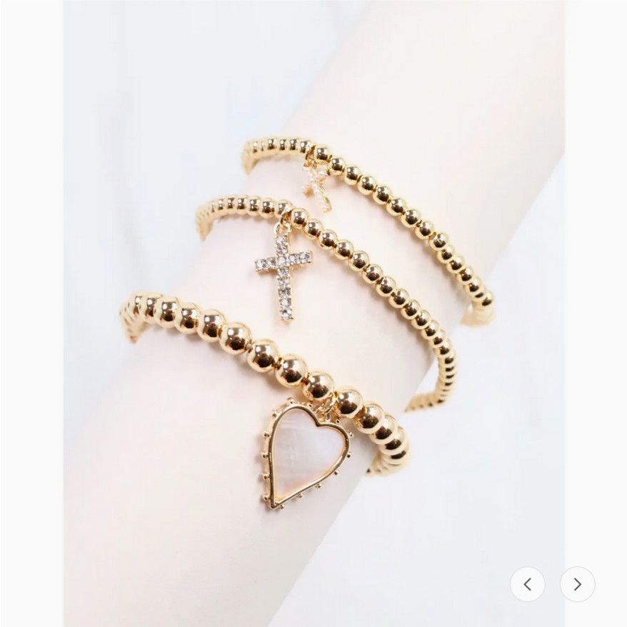 Aylin Gold Beaded Charm Bracelet Gold