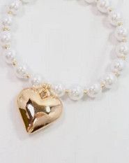 Copeland Heart Charm Bracelet Gold