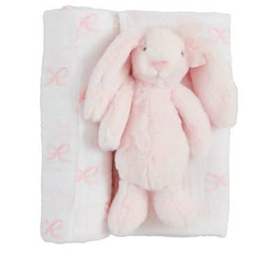 Bow Swaddle and Rattle Set