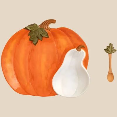Stoneware pumpkin chip n&#39; dip