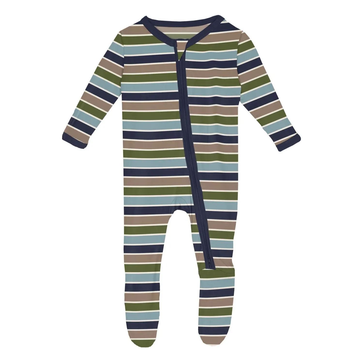 Fall Vibes Print Footie w/2way Zipper