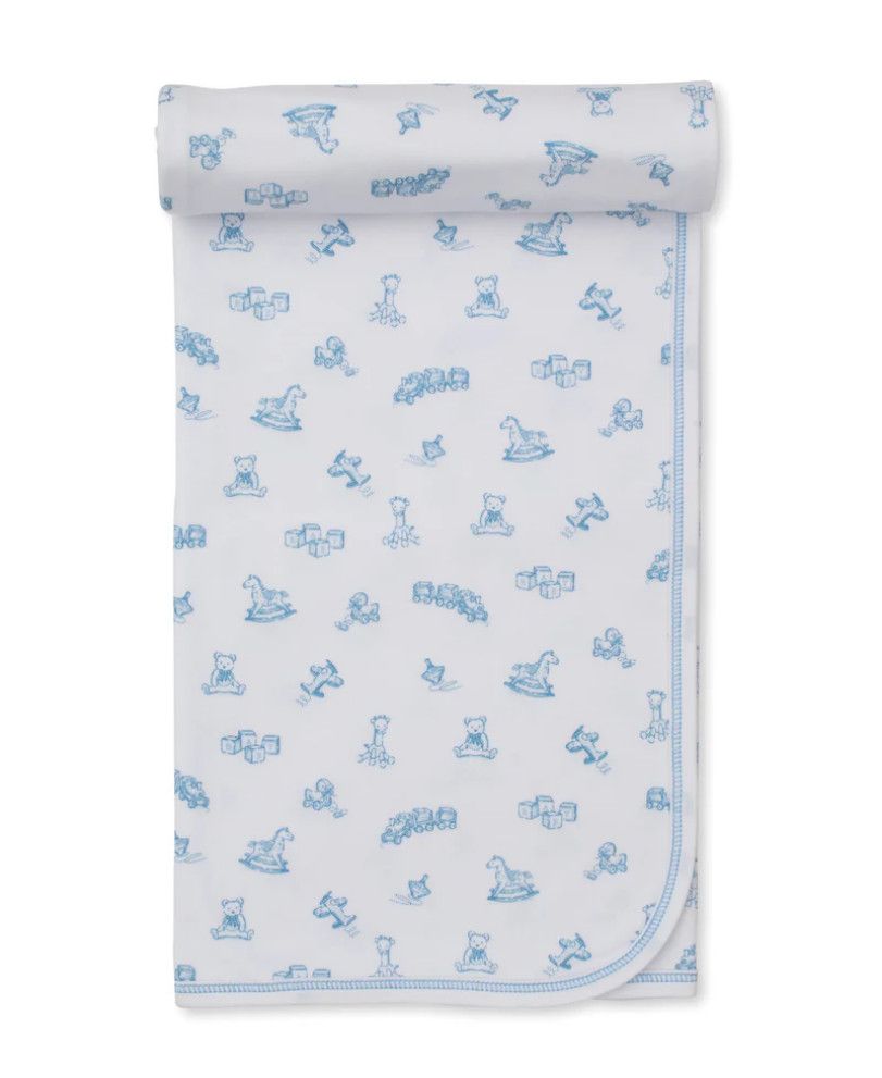 Vintage Toy Treasures Blanket - Light Blue