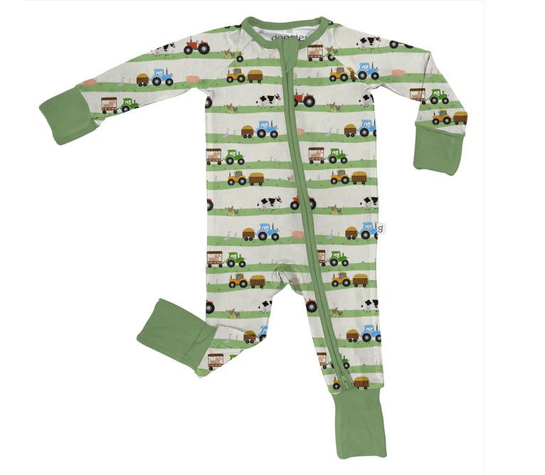 LS Zip PJ- Farm Stripe