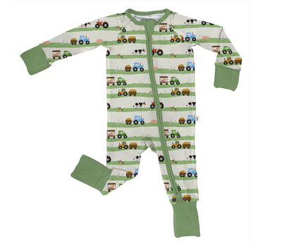 LS Zip PJ- Farm Stripe