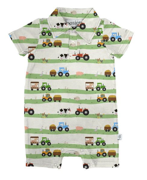 Farm Stripe Polo Romper