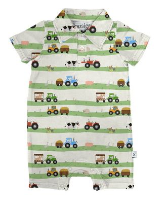 Farm Stripe Polo Romper