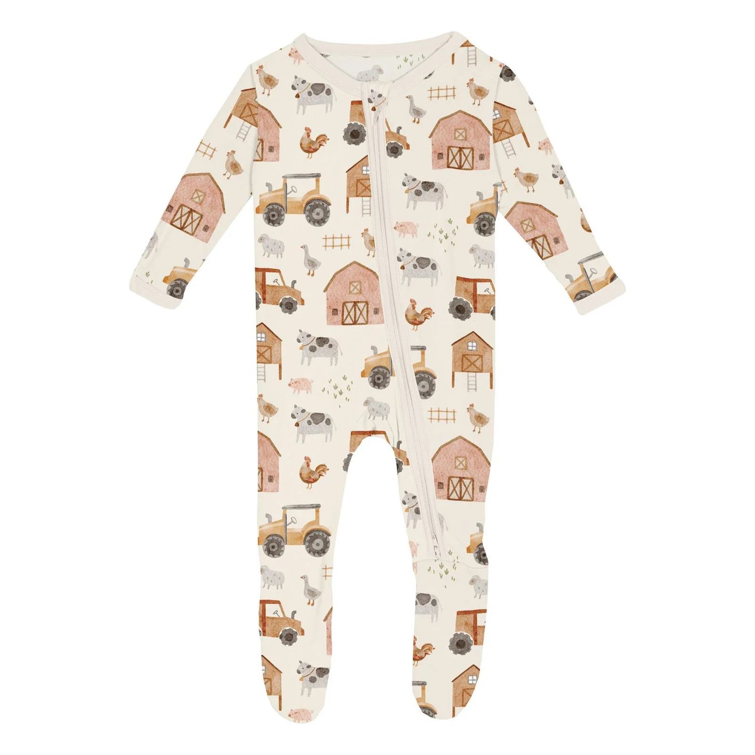 Natural Farm Life Footie w/2 way Zipper, Size: 0-3 Mth