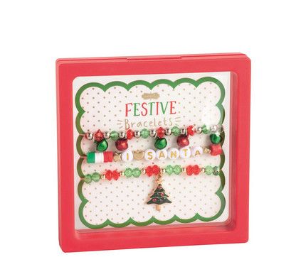 Christmas Beaded Bracelet Sets, Color: Tree