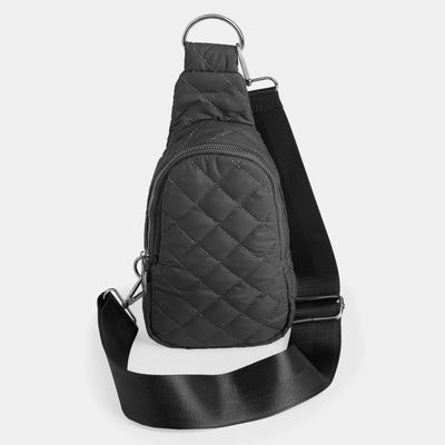 Rhea Puffer Crossbody- Black