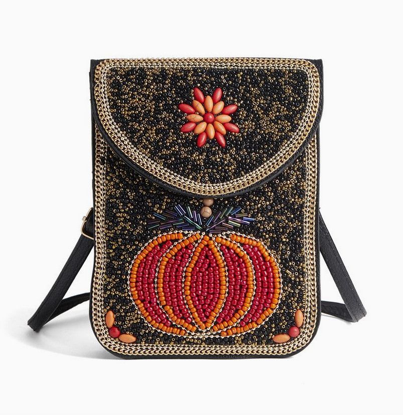 Artisan Beaded Crossbody - Pumpkin