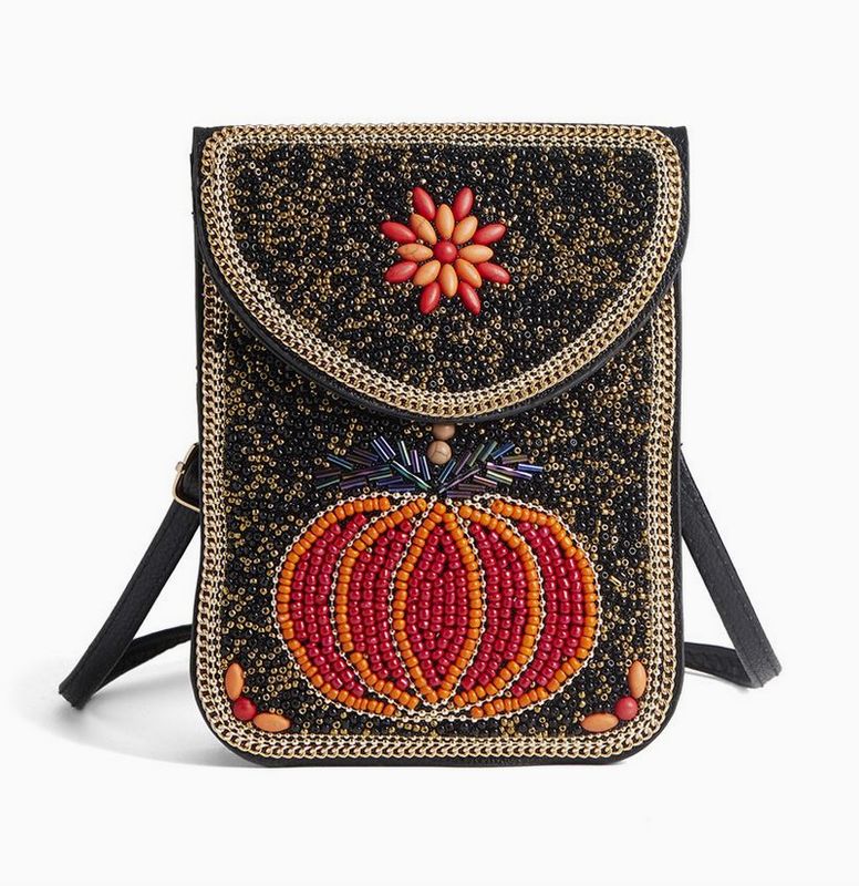 Artisan Beaded Crossbody - Pumpkin