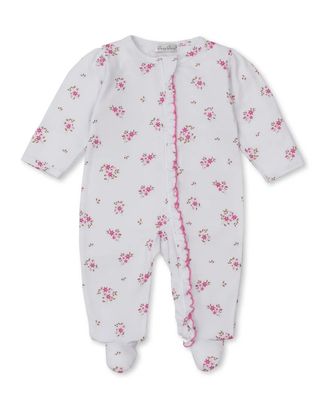 Tiny Blossoms Footie w/ Zipper-Pink