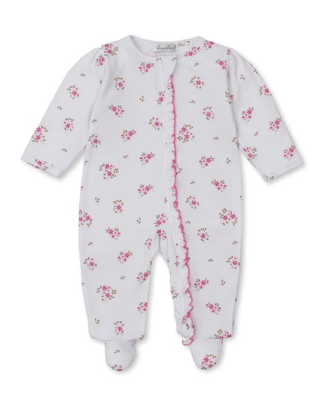 Tiny Blossoms Footie w/ Zipper-Pink
