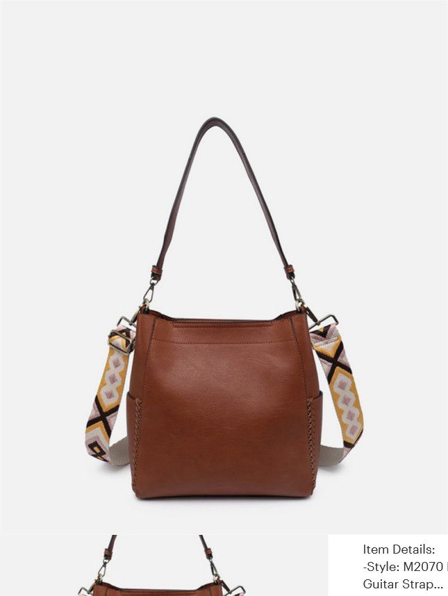 Penny 2-in-1 Bucket Bag w/ Guitar Strap-Brown