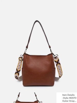 Penny 2-in-1 Bucket Bag w/ Guitar Strap-Brown