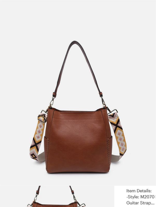 Penny 2-in-1 Bucket Bag w/ Guitar Strap-Brown