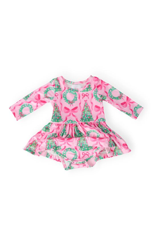 Jingle Bows L/S Pocket Twirl Bodysuit