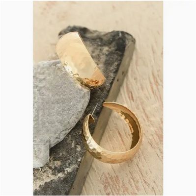 Hammered Hoop Earrings