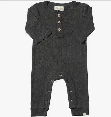 Mason Ribbed Romper-Charcoal