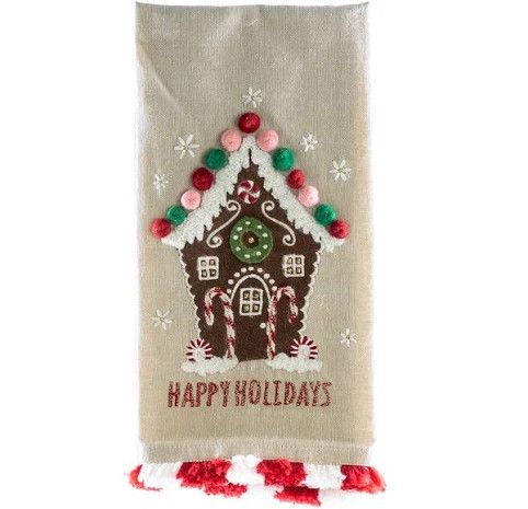 Happy Holidays Tea Towels- Gingerbread House