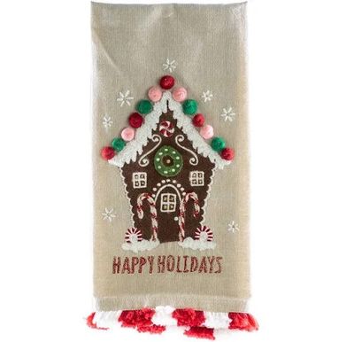 Happy Holidays Tea Towels- Gingerbread House