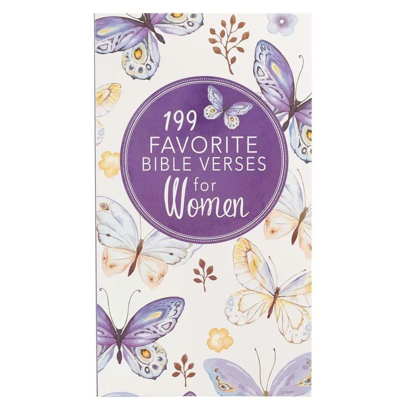 199 Favorite Bible Verses For Women Softcover- Purple Butterfly