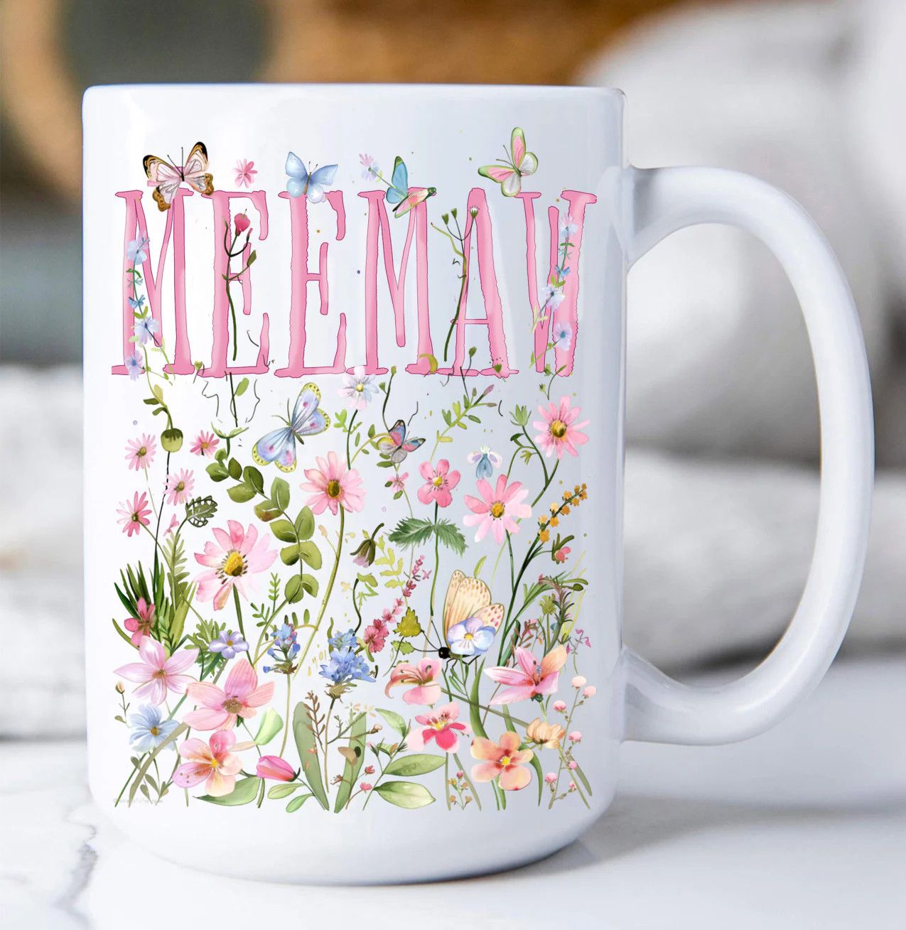 Mother's Day Wild Flowers  Coffee Mug, Size: Meemaw