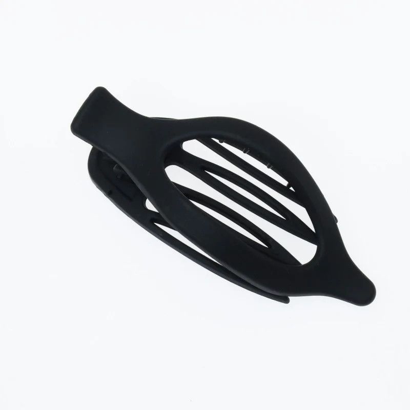 Oval Lay Down Flat Hair Claw Clips, Color: Black