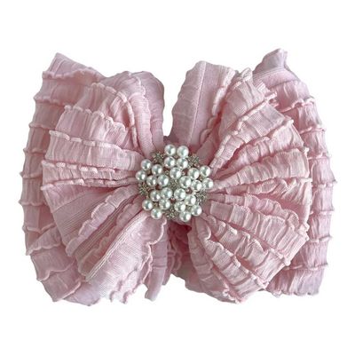 Pearl Ruffled Headband~Paris Pink