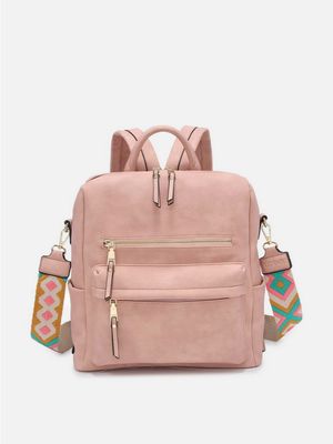 Amelia Convertible Backpack w/ Guitar Strap-Pink