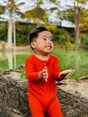 Mason Ribbed Romper~Pumpkin