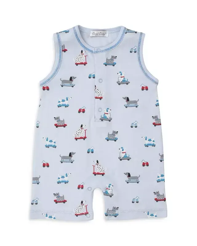Skateboarding Pups Sleeveless Playsuit