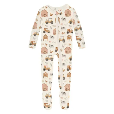 Natural Farm Life Footie w/2 way Zipper
