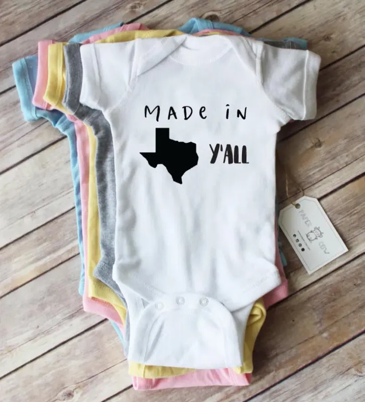 Made in Texas Baby Bodysuit- White