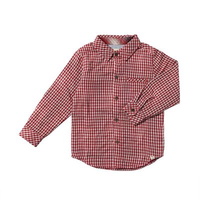 Atwood Woven Shirt-Red Micro Plaid