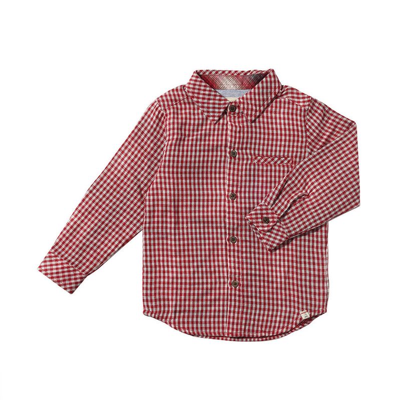 Atwood Woven Shirt-Red Micro Plaid