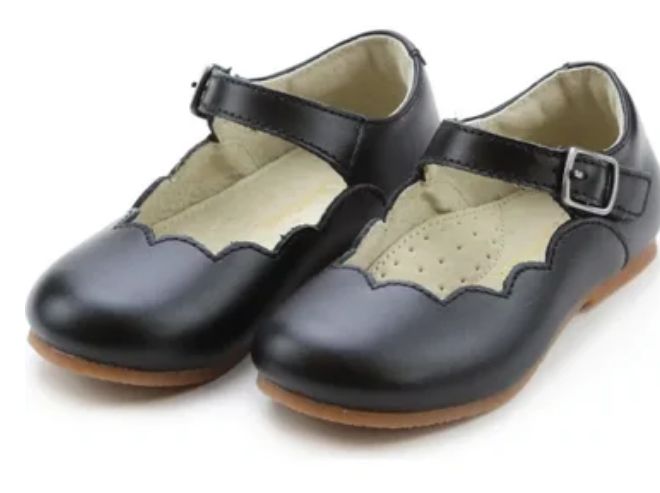 A-95 Sonia Scalloped Flat - Black