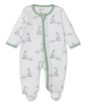 Giraffe Happine Footie w/Zipper-Green