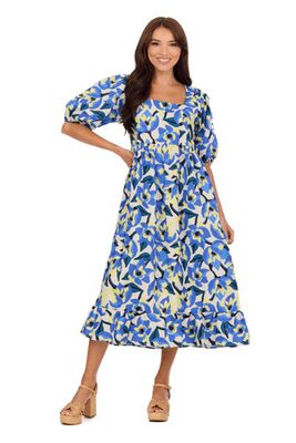 Gentry Printed Midi Dress - Blue