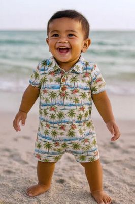 Molokai Printed  Romper-Hawaiian Island