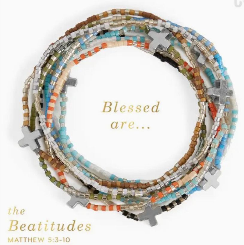 A95 Beatitudes Cross Charm Bracelet-silver